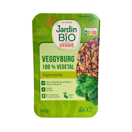 Hamburguesa (jardin bio) Espinacas 100% vegetal Bio 160g AHIMSA