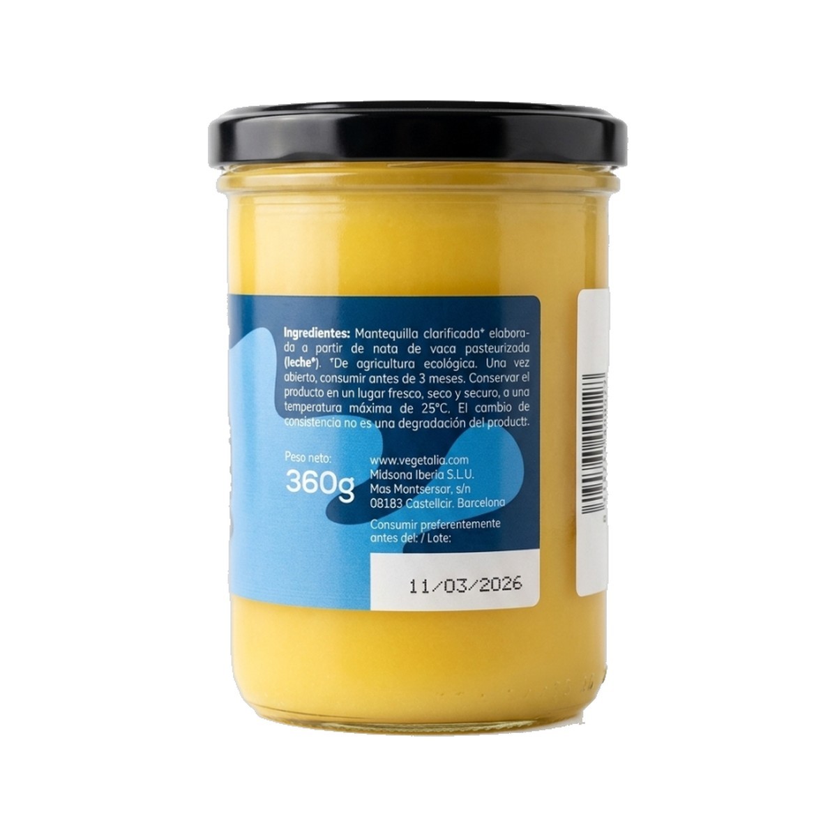 Ghee mantequilla clarificada bio 360g Vegetalia