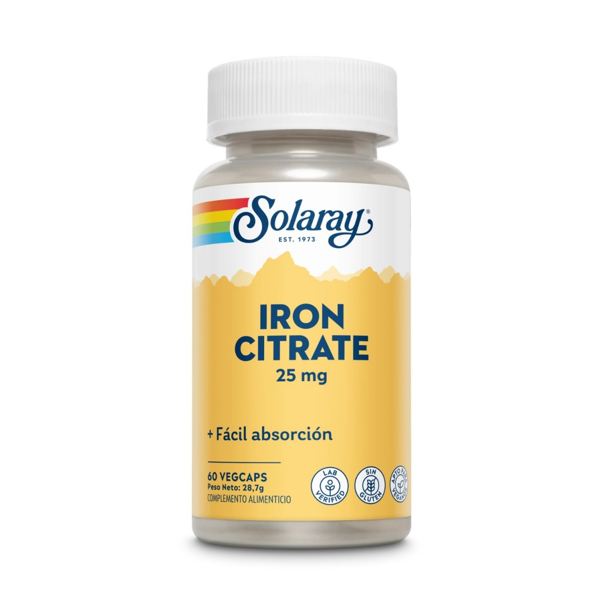 Citrato de Hierro - Iron citrate 25mg 60 vcaps Solaray