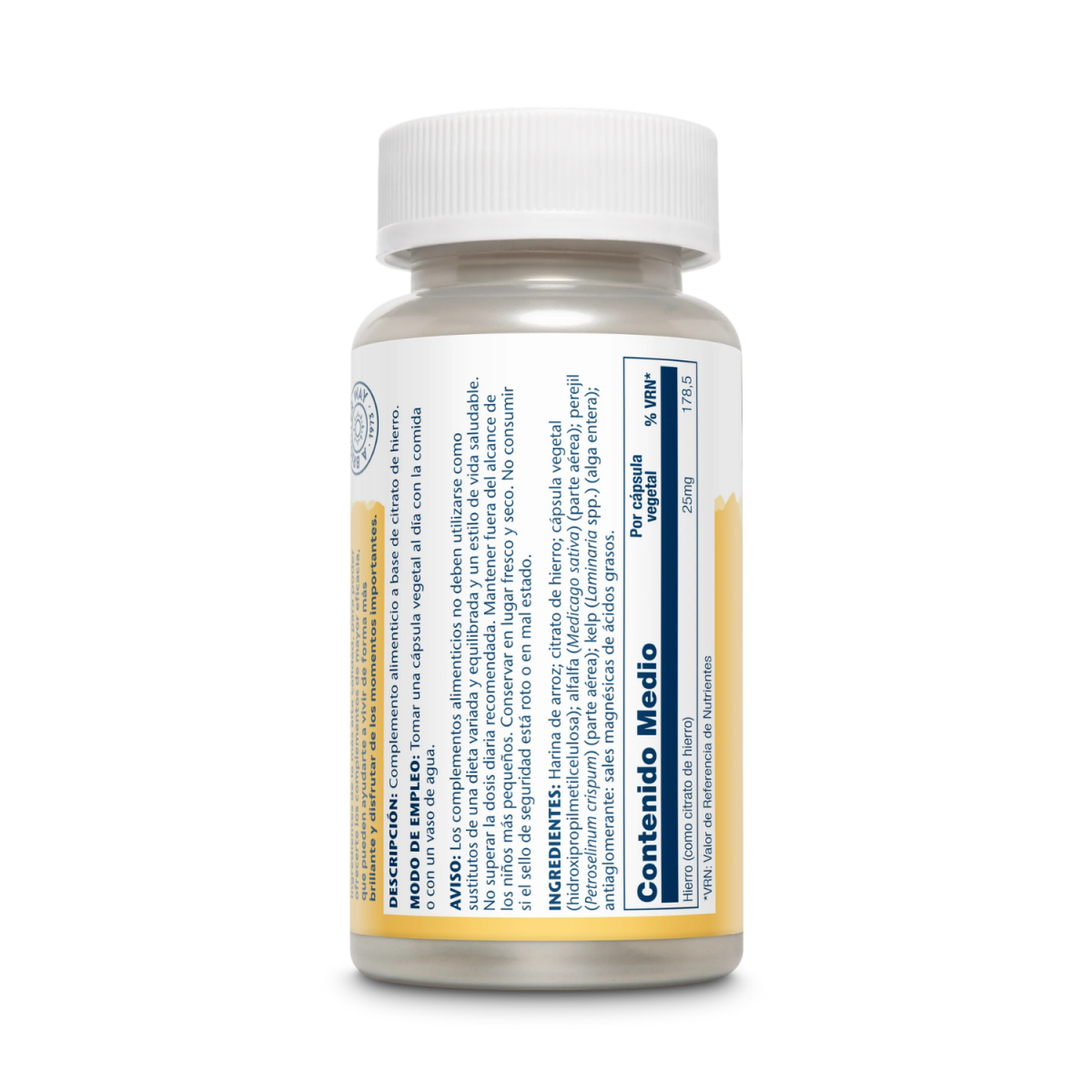 Citrato de Hierro - Iron citrate 25mg 60 vcaps Solaray