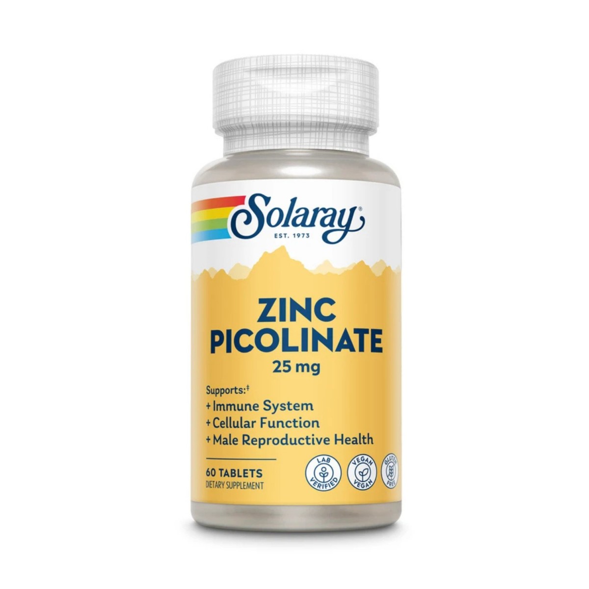 Zinc Picolinato 25mg 60 comprimidos Solaray