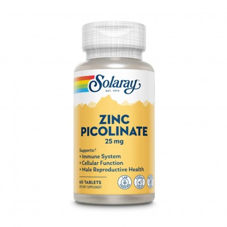 Zinc Picolinato 25mg 60 comprimidos Solaray