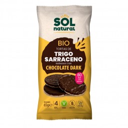 Tortas de Trigo Sarraceno con chocolate dark Bio 65g Sol Natural