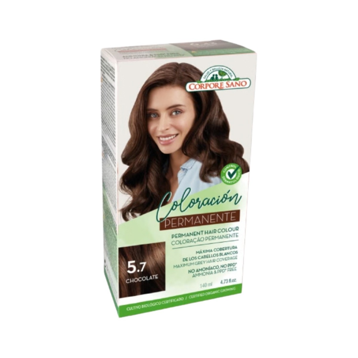 Coloracion permanente 5.7 Tinte Chocolate 140ml Corpore Sano