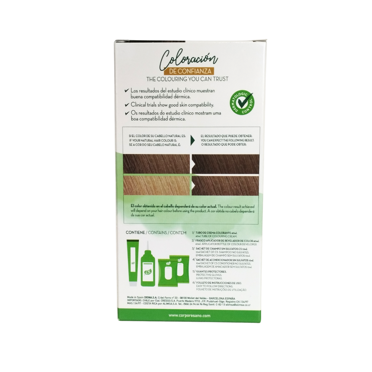 Coloracion permanente 7 Tinte Rubio 140ml Corpore Sano