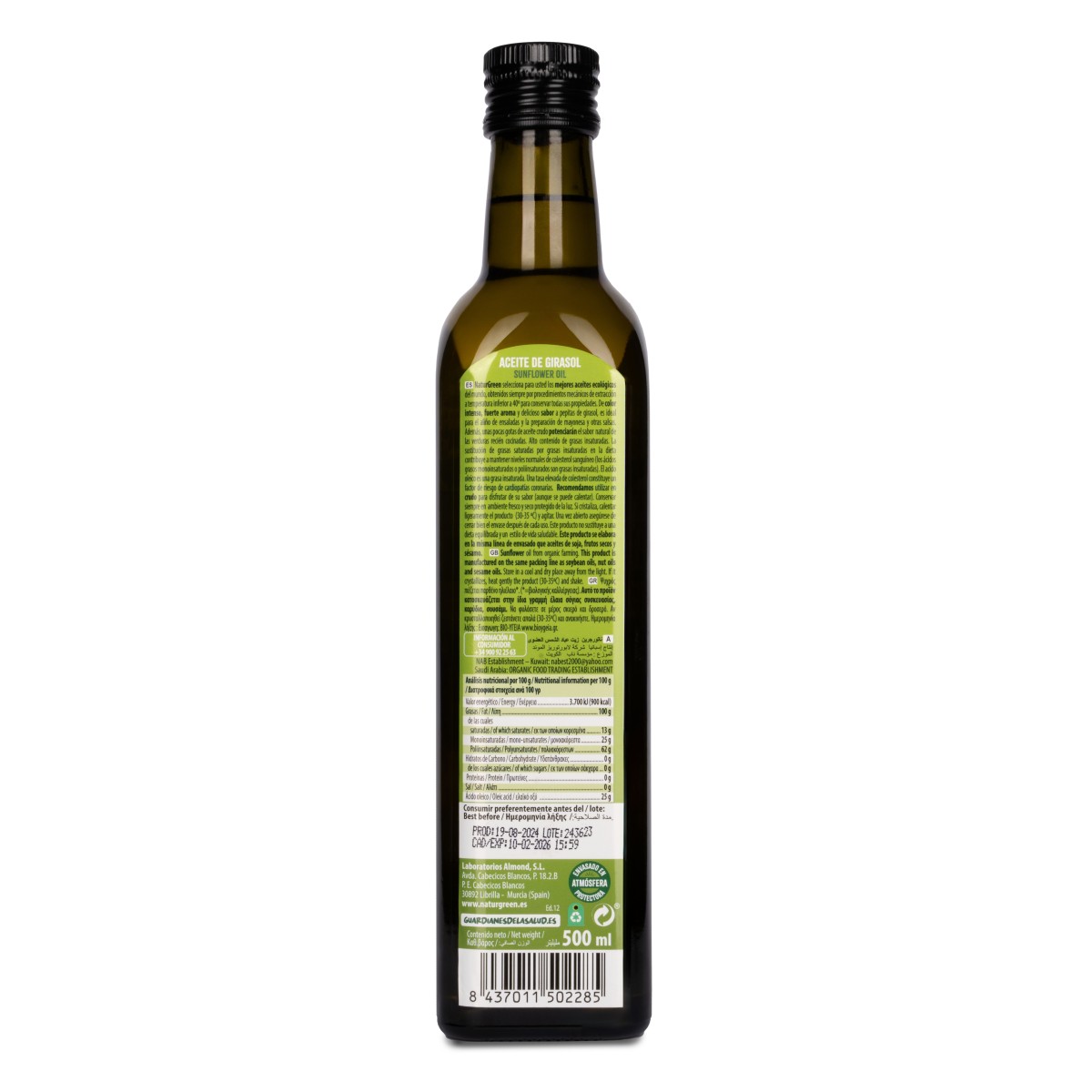 Aceite de Girasol bio 500ml Naturgreen