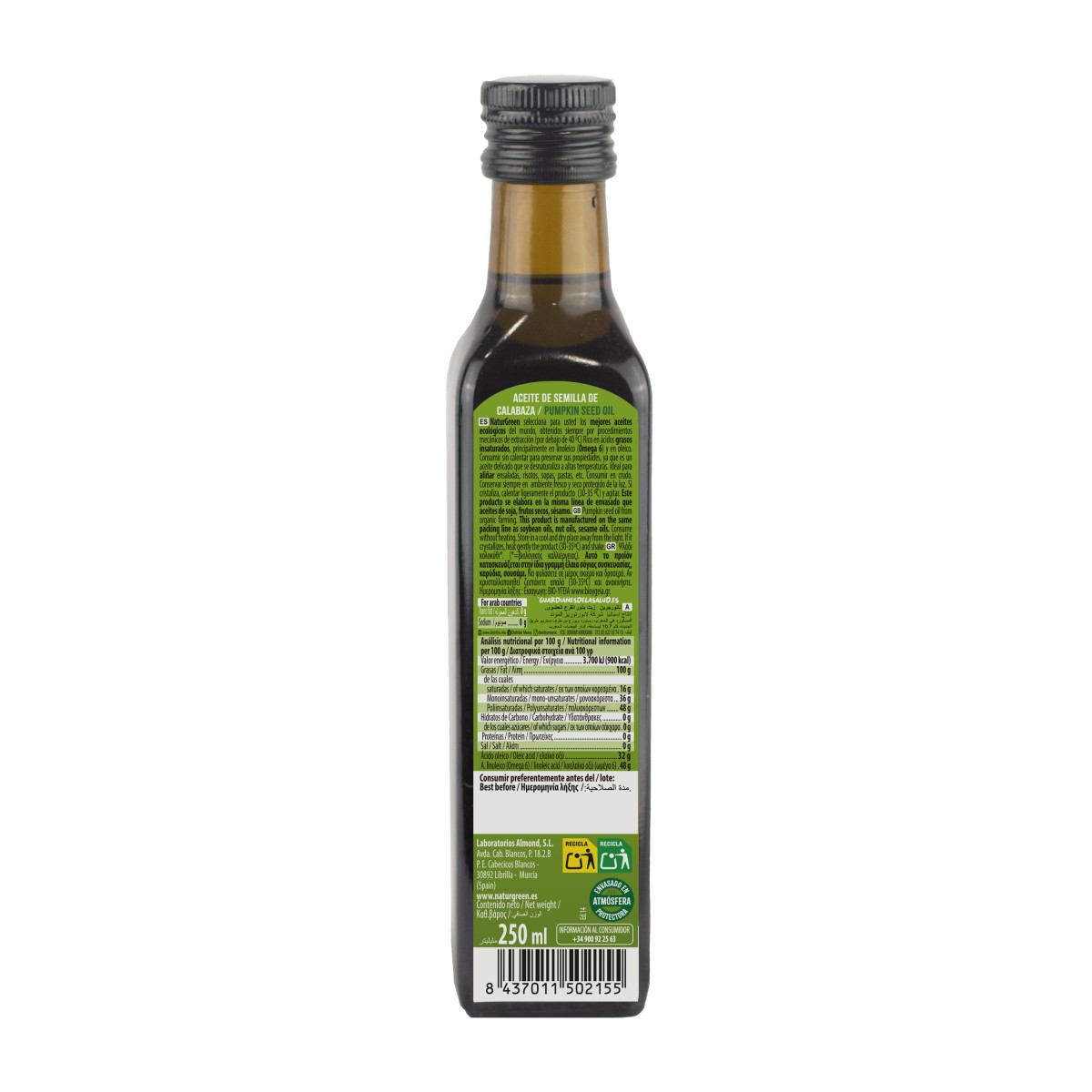 Aceite de semillas de calabaza 250ml Naturgreen