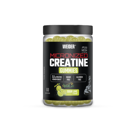 Gominolas Creatina 200 Mesh+ AstraGin sabor Lima 60 gummies Weider