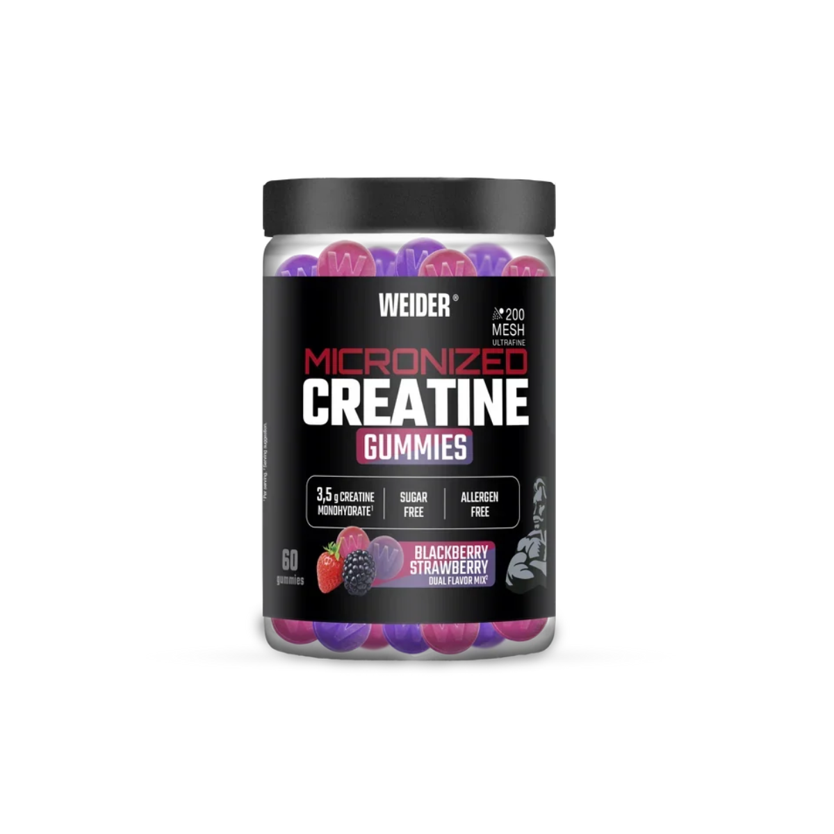 Gominolas Creatine 200 Mesh sabor DUAL Mora/Fresa 60 gummies Weider