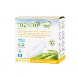 Compresas con alas de algodón ecológico para el uso diario Masmi