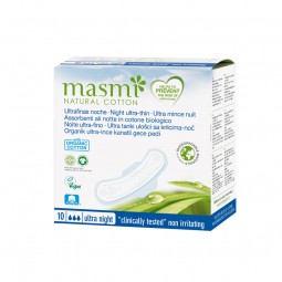 Compresas con alas de algodón ecológico para usar de noche Masmi
