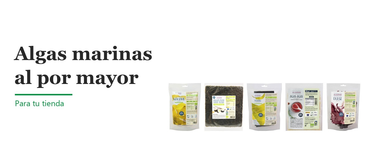 Algas marinas al por mayor: wakame, nori, kombu y agar-agar